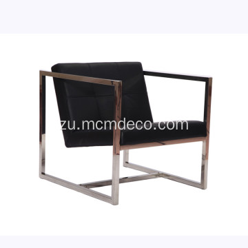 I-Angle Brushed Stainless Steel Lounge Chair